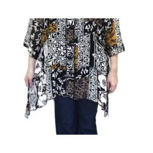 NEW STERLING STYLES floral short happy jacket in gold/ black